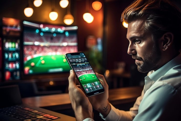 Mobile phone showing live betting odds updates on jokertoto login platform